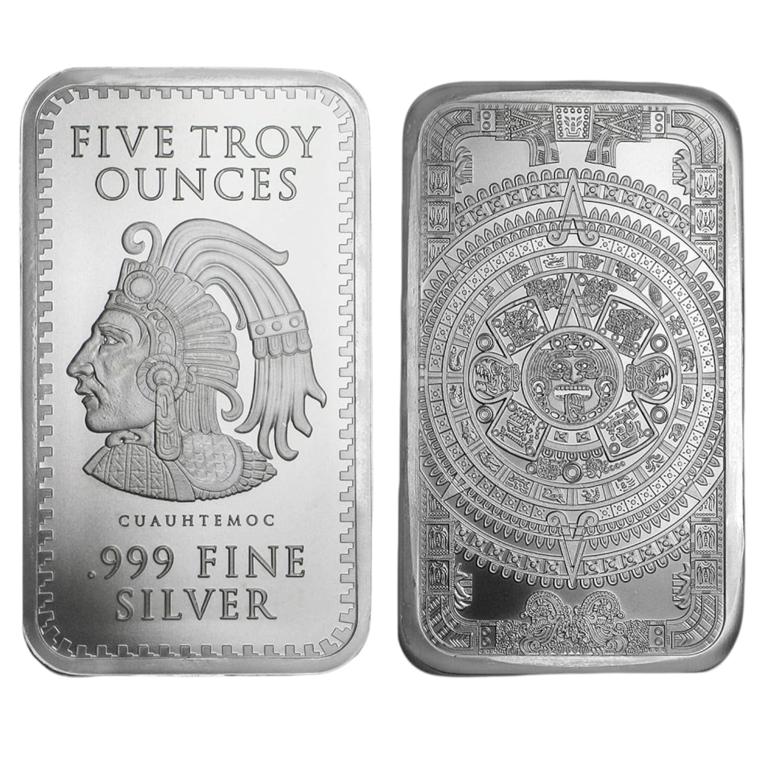 Picture of Golden State Mint (GSM) Aztec Mayan Calendar 5 oz Silver Bar