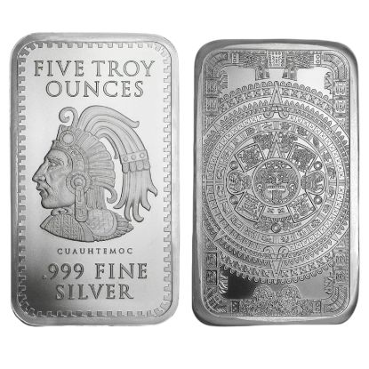 Picture of Golden State Mint (GSM) Aztec Mayan Calendar 5 oz Silver Bar