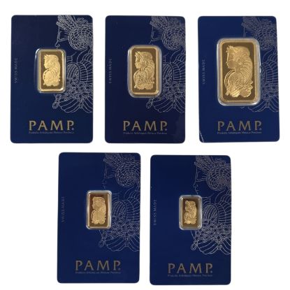 Picture of (Set of 5) PAMP Suisse Fortuna Gold Bar– 2.5g, 5g, 10g, 20g, 1 oz (Total 68.6gr)