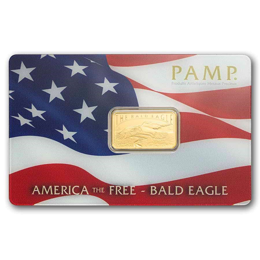 Picture of  PAMP America the Free - Bald Eagle 5g Gold Bar - In Assay