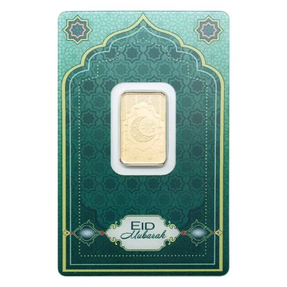 Picture of Pamp Suisse Eid Mubarak 5 Gram Gold Bar in Assay w/ Sleeve