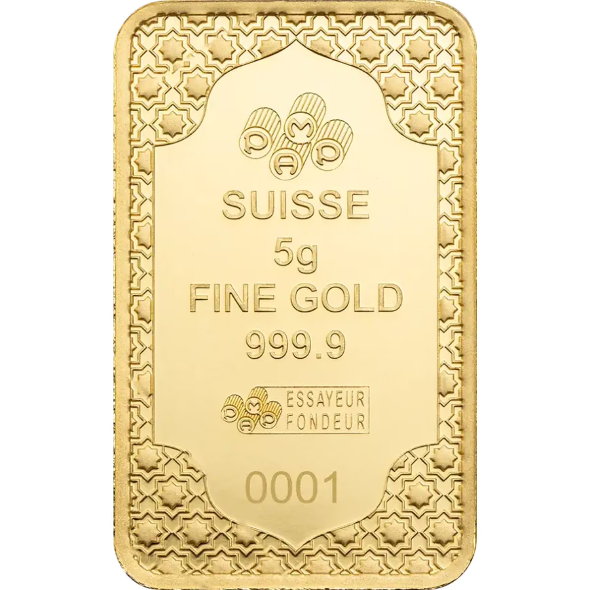 Picture of Pamp Suisse Eid Mubarak 5 Gram Gold Bar in Assay w/ Sleeve