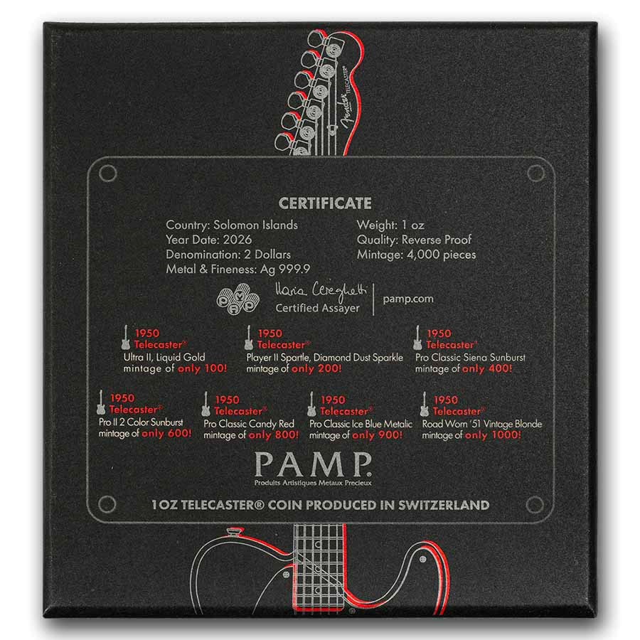 Picture of 2026 Fender® Telecaster 75th Anniversary 1 oz Silver Blind Box