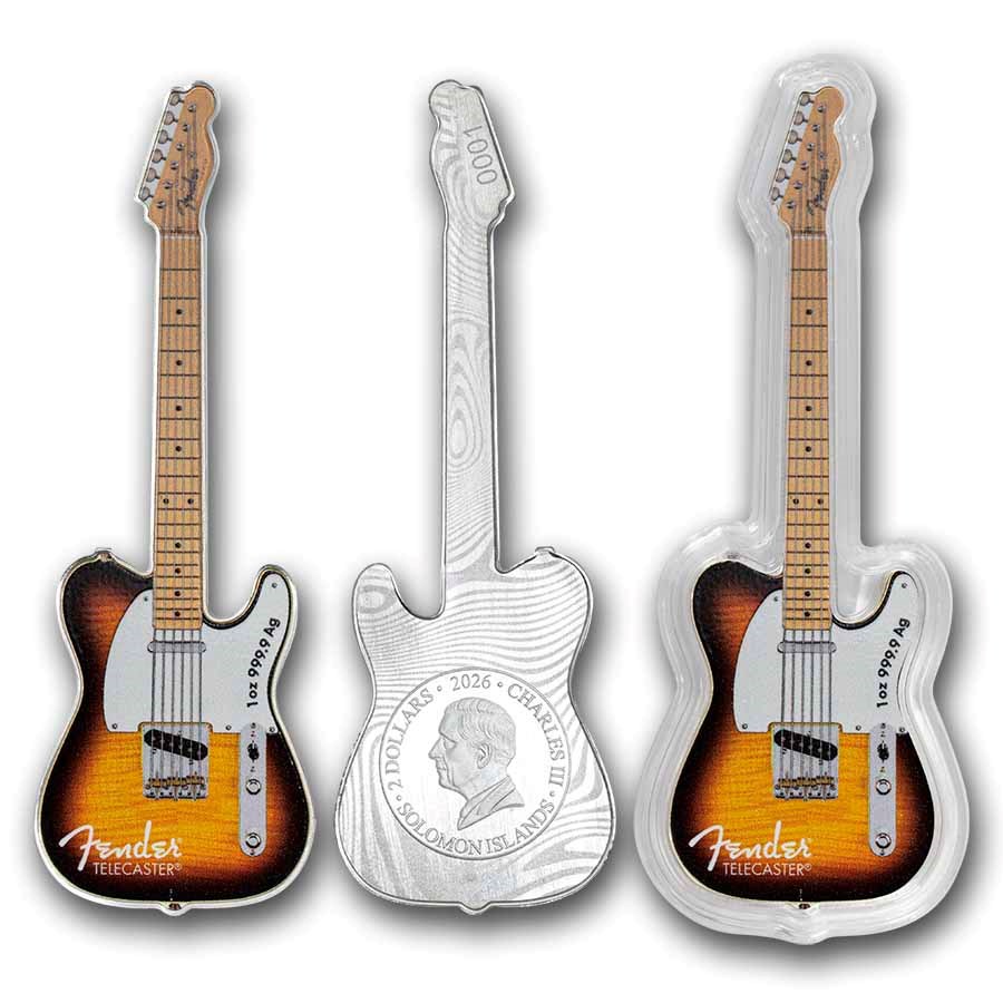 Picture of 2026 Fender® Telecaster 75th Anniversary 1 oz Silver Blind Box