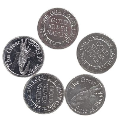 Picture of (Lot of 5)The Great State of Florida 1g Gator Silver Circulated Coin- Total 5g