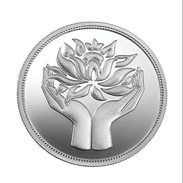 Picture of Pamp Mmtc Lotus  10 Gram Silver Coin - In Assay Card