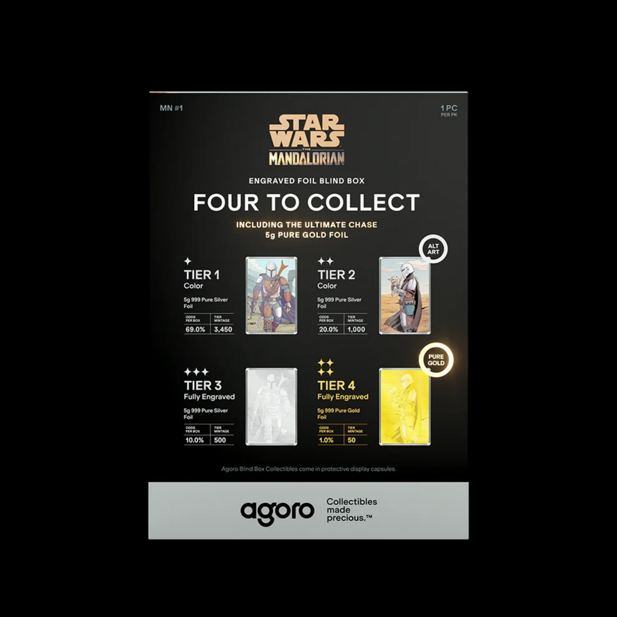 Picture of 2026 Agoro Star Wars The Mandalorian 5 Gram Silver Foil Blind Box