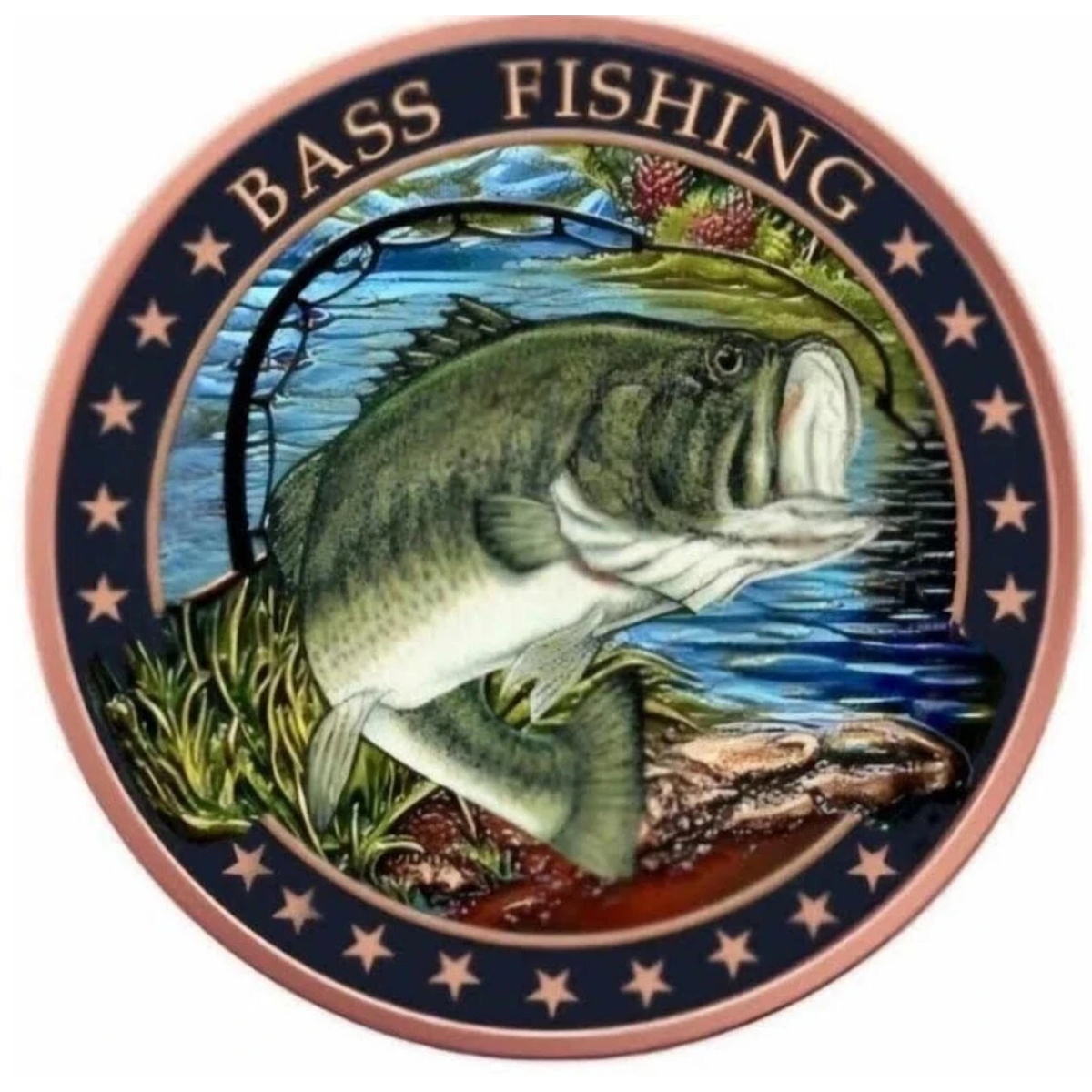 Picture of (Tube of 20) Bass Fishing 1 oz Colorized Copper Round