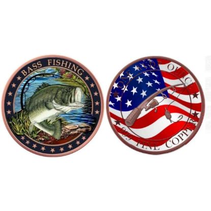 Picture of (Tube of 20) Bass Fishing 1 oz Colorized Copper Round