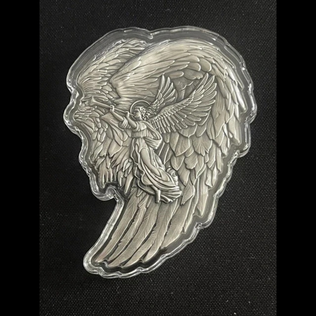 Picture of 2024 Komsco Archangel Gabriel Angel Wings Shaped Stacker 2 oz Antique Silver