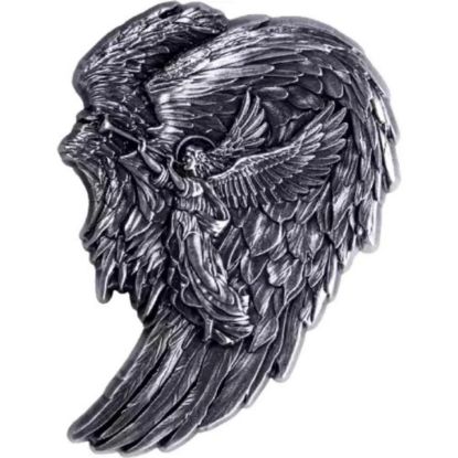 Picture of 2024 Komsco Archangel Gabriel Angel Wings Shaped Stacker 2 oz Antique Silver