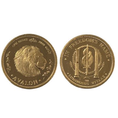 Picture of 1 oz Gold Avalon The Patriot Round with Red Spots and Minor Scratches