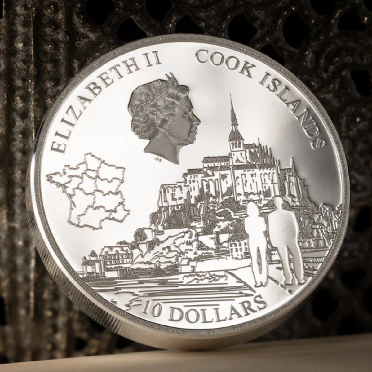 Picture of 2023 Cook Islands Mont Saint Michel 5 Oz Silver Proof Coin with Box & COA-30297