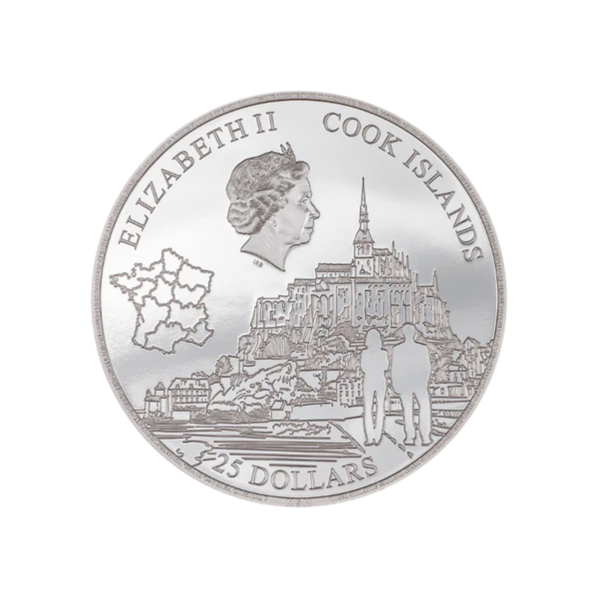 Picture of 2023 Cook Islands Mont Saint Michel 5 Oz Silver Proof Coin with Box & COA-30297