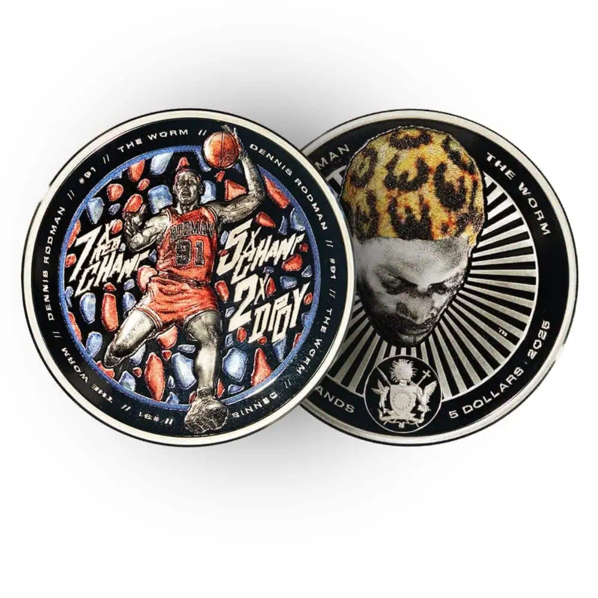 Picture of 2025 Cook Islands Dennis Rodman x Tyson Beck First Edition 1 oz Silver Coin