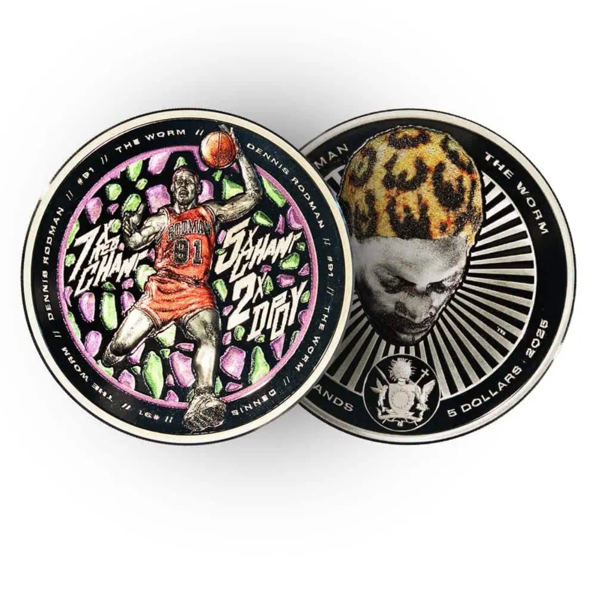 Picture of 2025 Cook Islands Dennis Rodman x Tyson Beck First Edition 1 oz Silver Coin