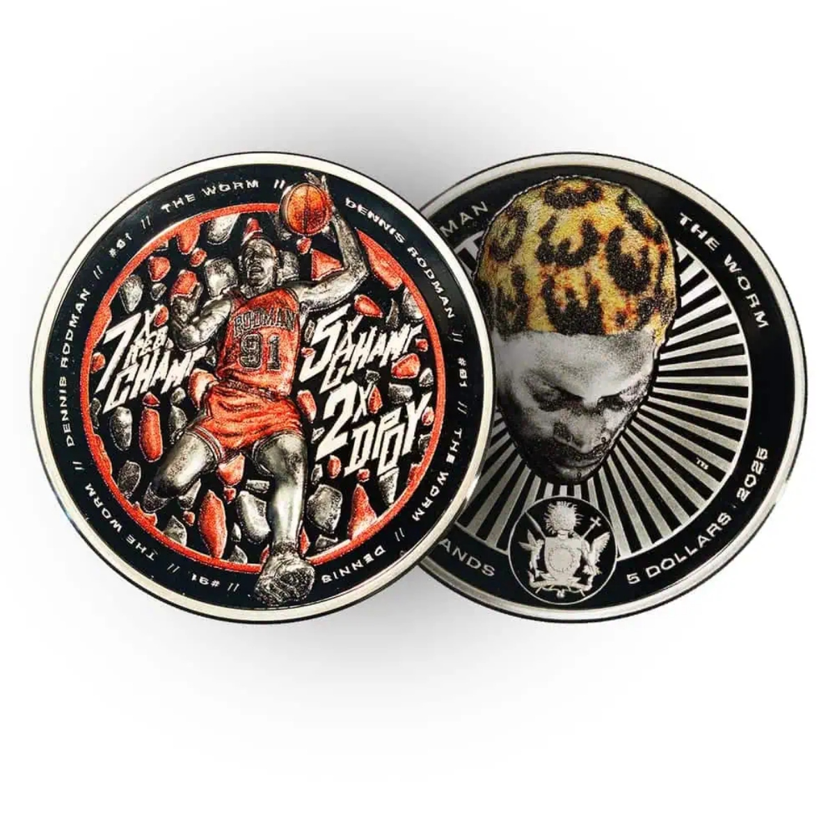 Picture of 2025 Cook Islands Dennis Rodman x Tyson Beck First Edition 1 oz Silver Coin