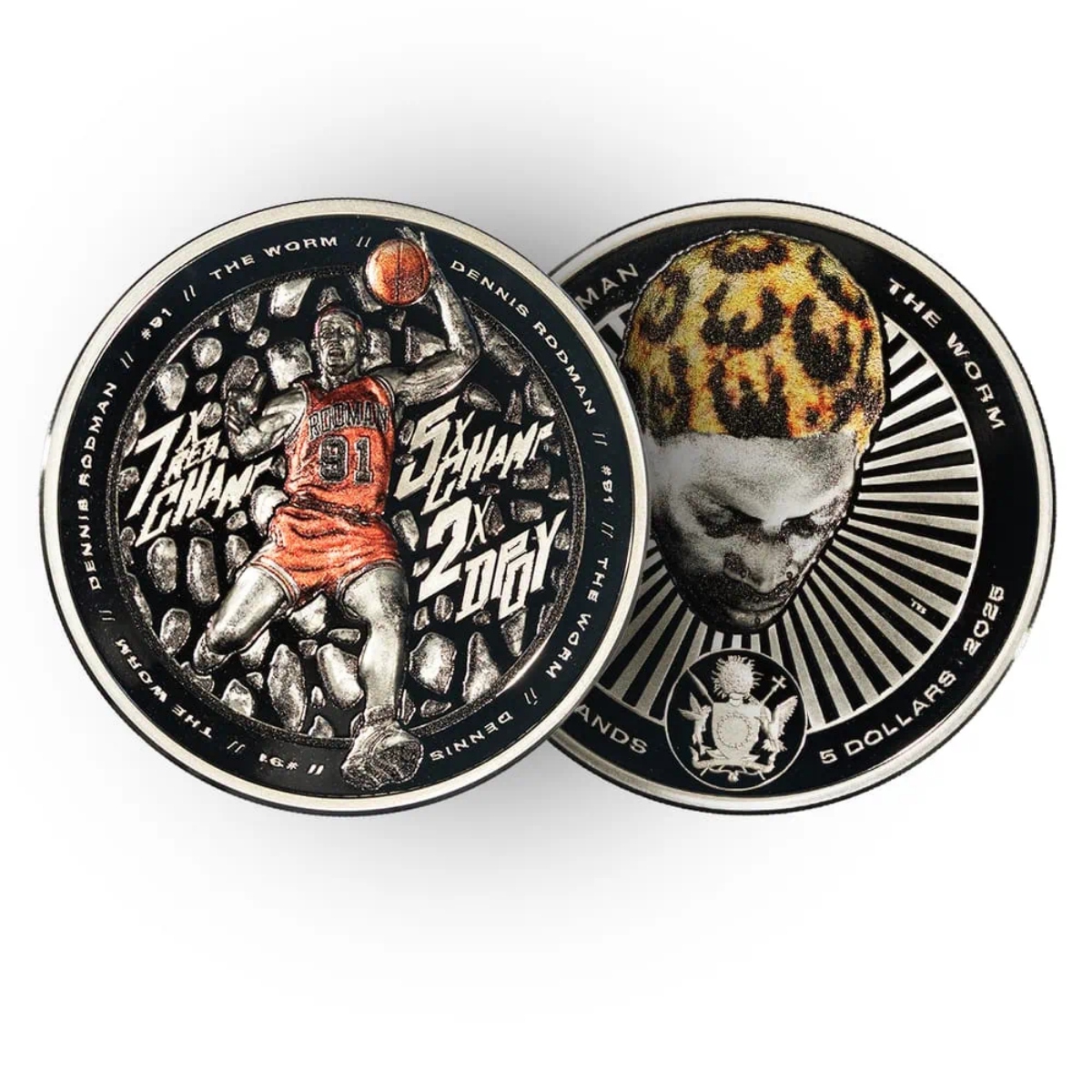 Picture of 2025 Cook Islands Dennis Rodman x Tyson Beck First Edition 1 oz Silver Coin