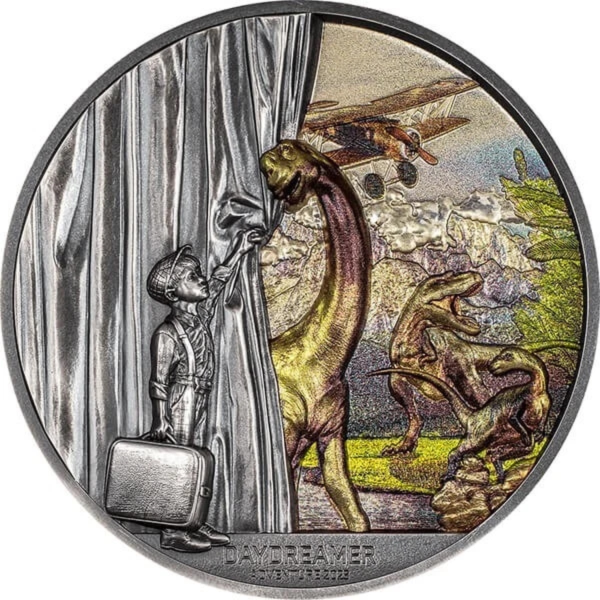 Picture of 2023 Palau Adventure Daydreamer 2oz UHR Antique Finish Silver Coin - 30321