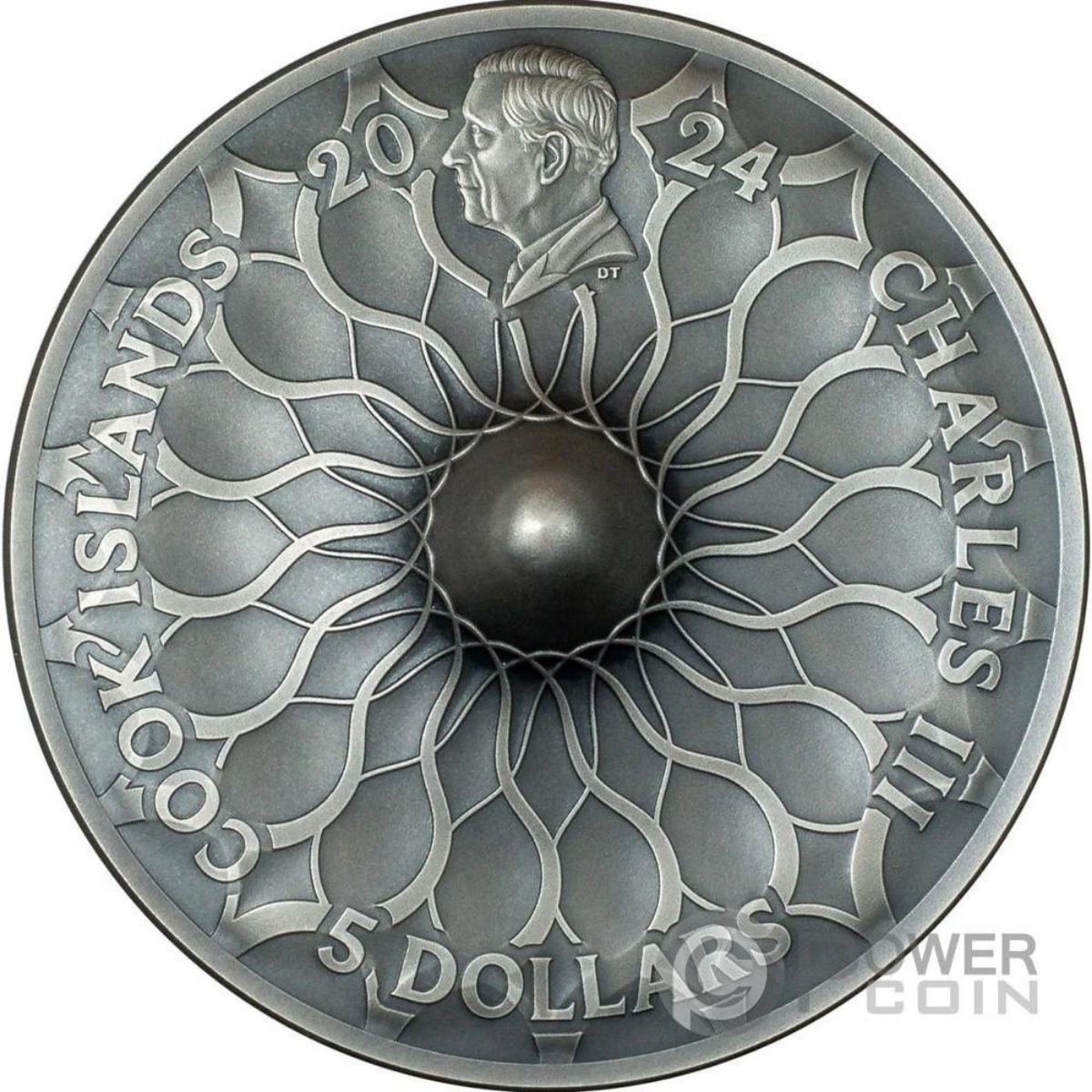 Picture of 2024 Cook Islands Spinning Coin 1 oz Antique Finish Silver -30560