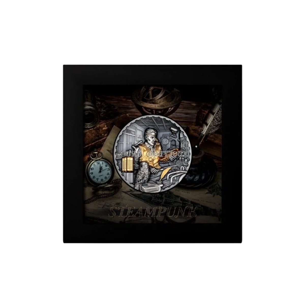 Picture of 2023 Cook Islands Steampunk Science Lab 3oz Antique Gilded Silver Coin - 30448 