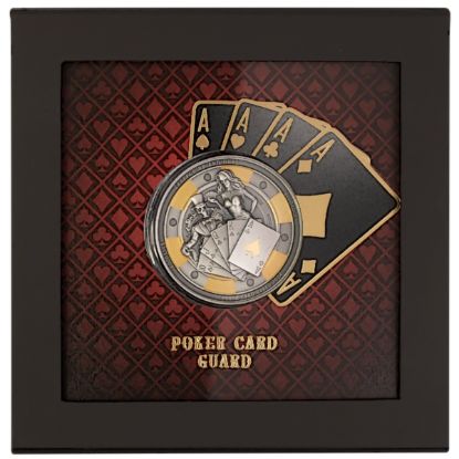 Picture of 2024 Palau Poker Card Guard  1 oz Antique Silver Coin - 30586