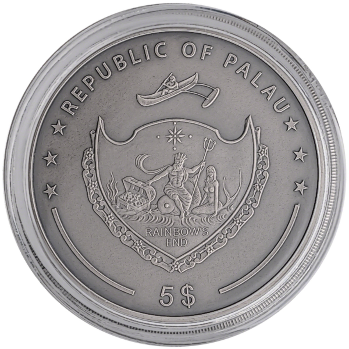 Picture of 2024 Palau Poker Card Guard  1 oz Antique Silver Coin - 30586