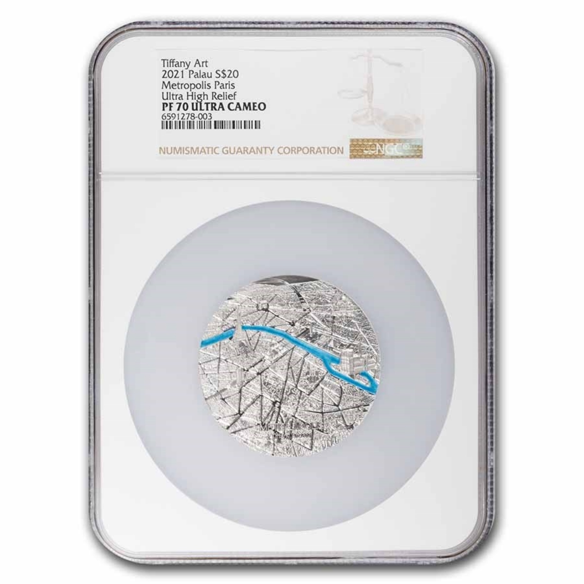 Picture of 2023 Paris Tiffany Art Metropolis 3 oz Silver NGC PF70 UC Coin