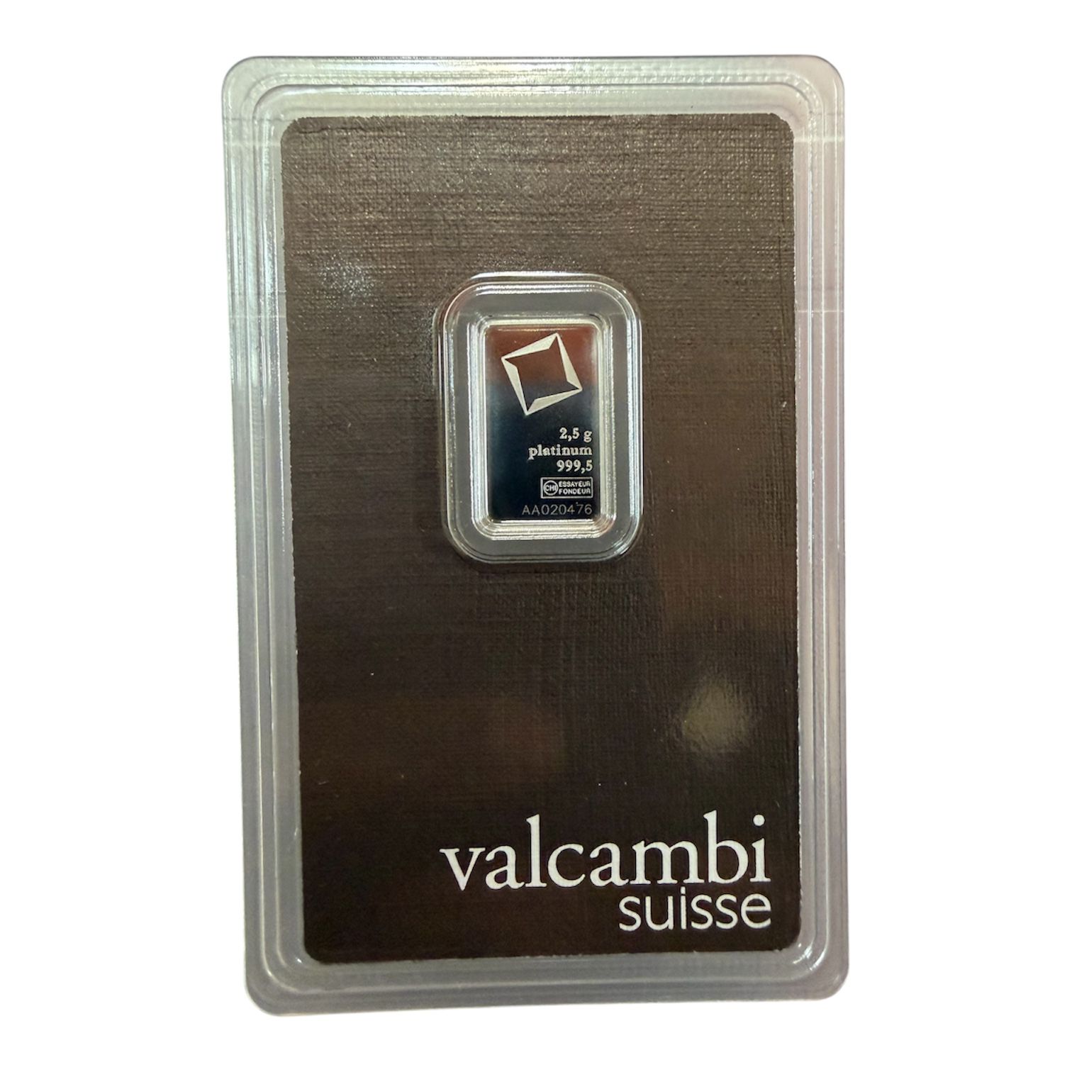Picture of Valcambi Suisse 2.5 Gram Platinum Bar - In Assay Card