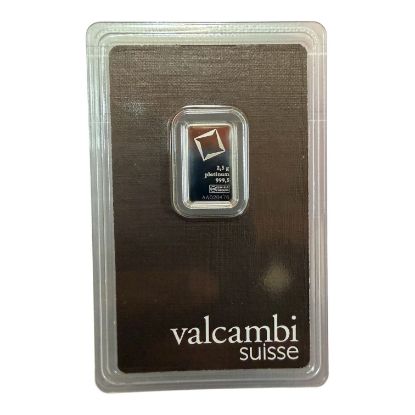 Picture of Valcambi Suisse 2.5 Gram Platinum Bar - In Assay Card