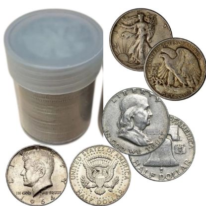 Picture of Roll of 20 - 90% Silver Half Dollar $10 Face Value