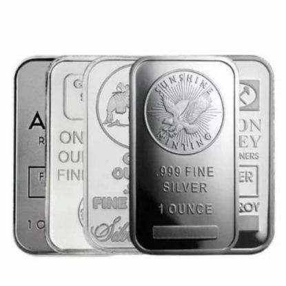 Picture of 1 oz .999 Fine Silver Bar Random Mint - Circulated