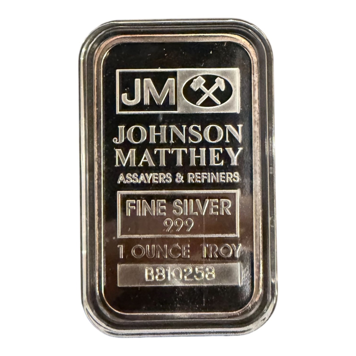 Picture of Johnson Matthey 1 oz Silver Bar – In Capsule (Slightly Toned)