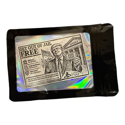 Picture of Get Out of Jail Free Pass 1 oz Silver Bar Antique Finish - In  Mylar Sleeve