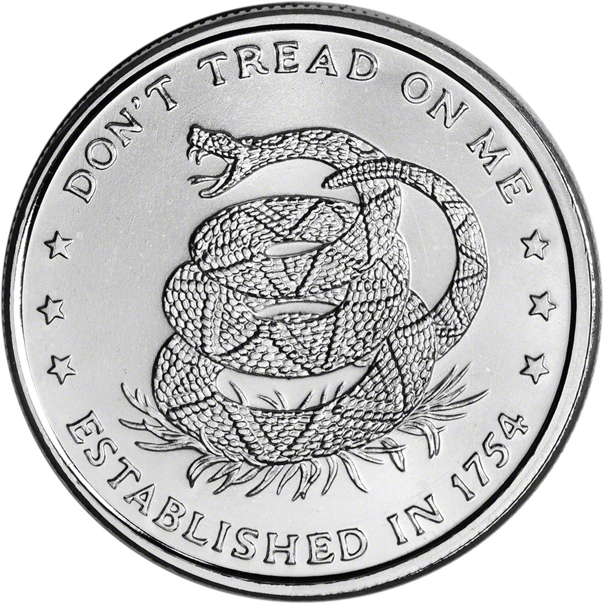 Picture of Cut Saw Mint Don't Tread on Me 1 oz Silver Round - Circulated