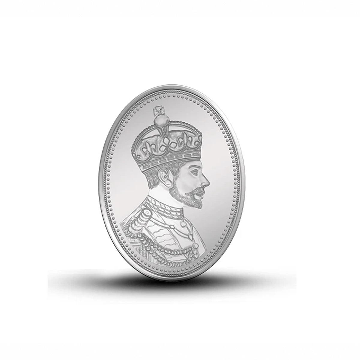 Picture of MMTC-Pamp King Oval Shaped 20 Gram Silver Coin - In Assay Card