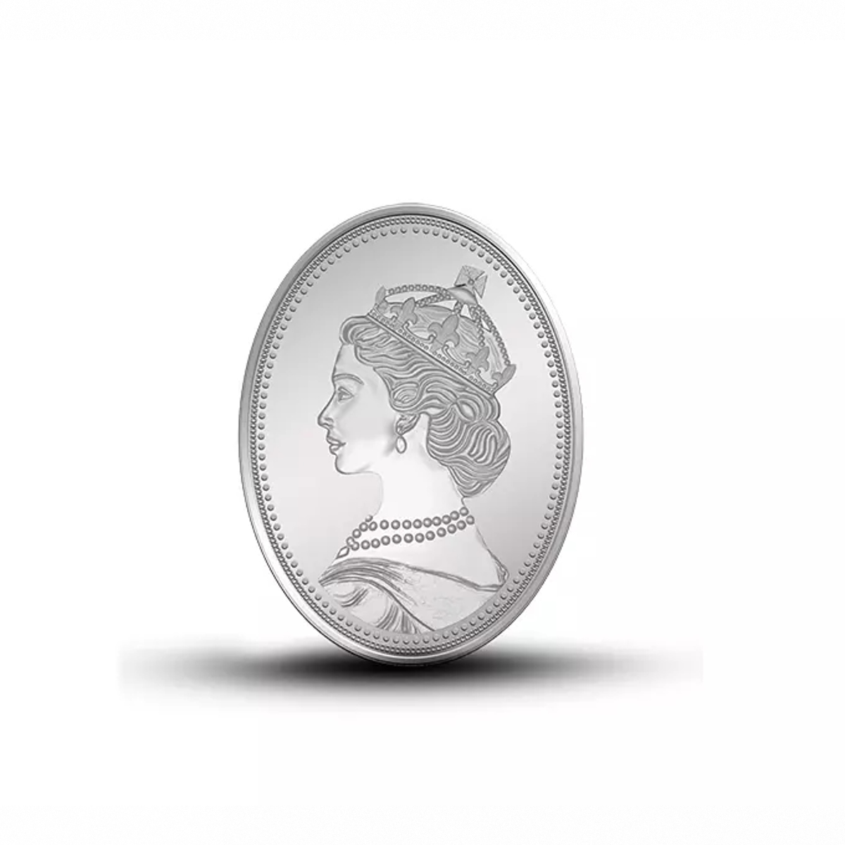 Picture of MMTC-Pamp Queen Oval Shaped 20 Gram Silver Coin - In Assay Card