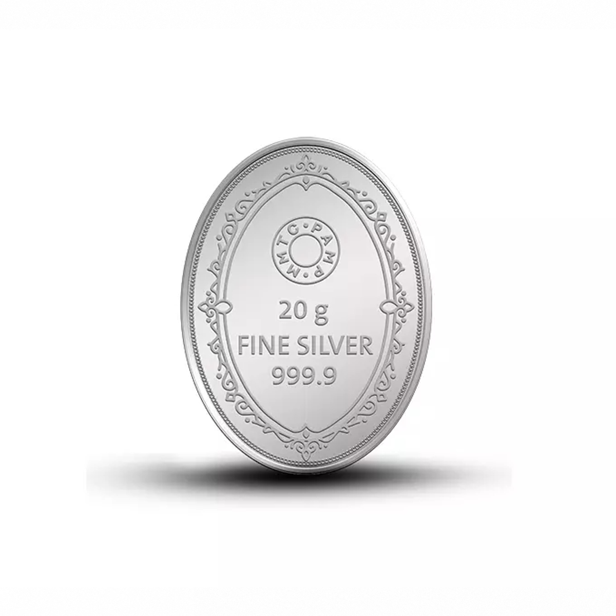 Picture of MMTC-Pamp Queen Oval Shaped 20 Gram Silver Coin - In Assay Card
