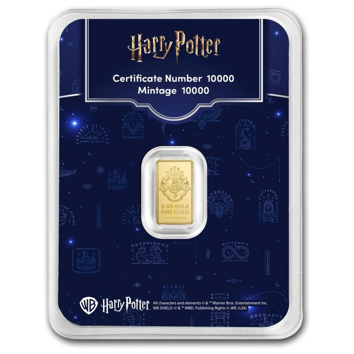 Picture of 2026 PAMP Suisse Harry Potter 25th Anniversary 0.5g Gold Bar in TEP