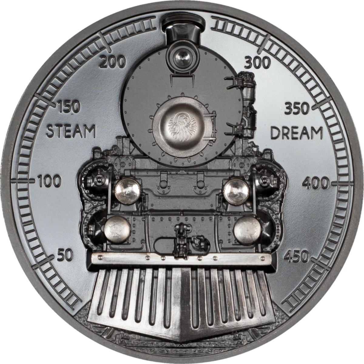 Picture of 2023 Cook Islands TRAIN Steam Dream 2 oz  Black Proof Silver Coin w/ COA - 30230