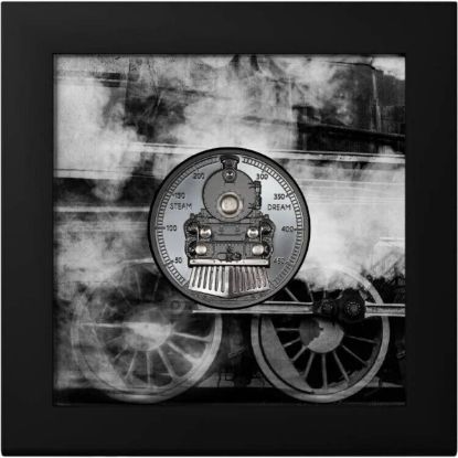 Picture of 2023 Cook Islands TRAIN Steam Dream 2 oz  Black Proof Silver Coin w/ COA - 30230