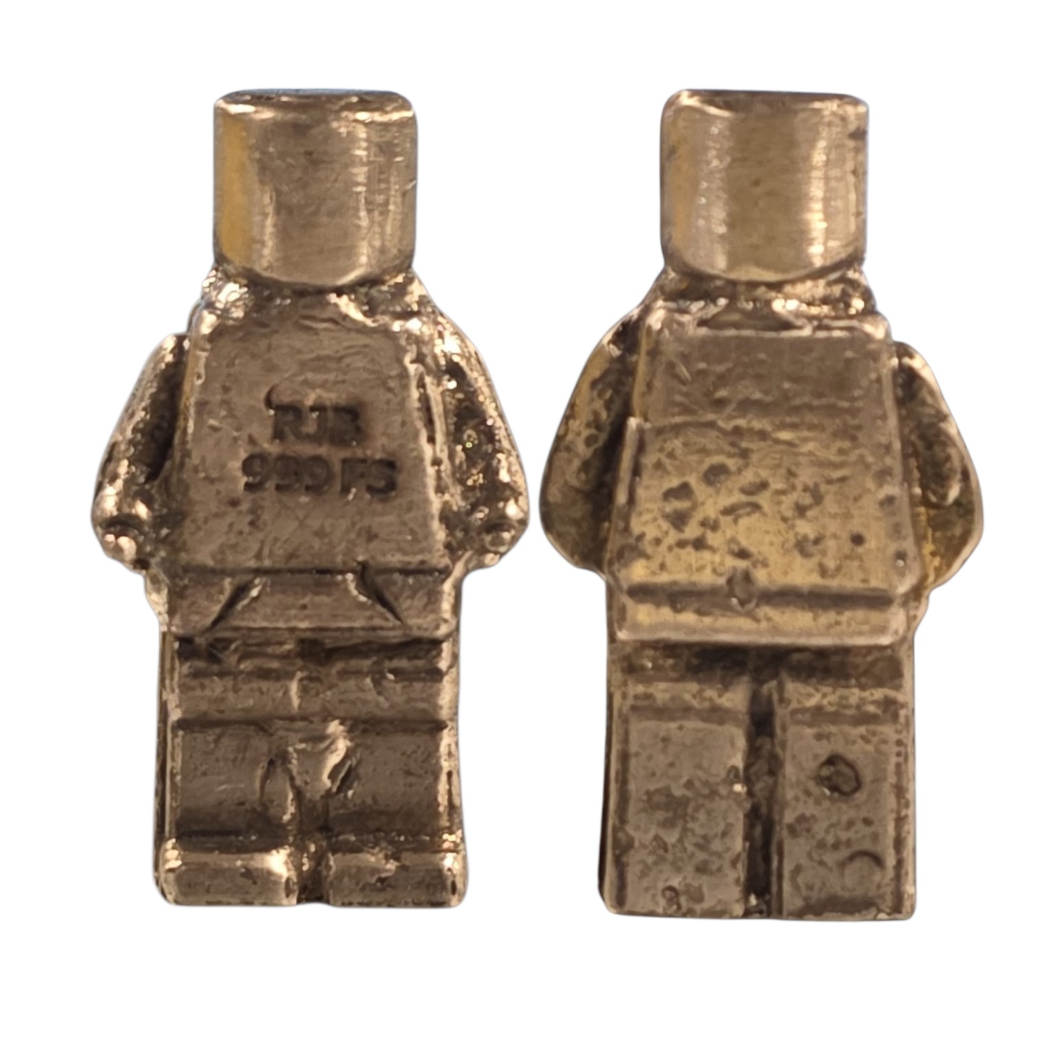 Picture of Robot Block Character Hand Poured 1.5 oz Silver Figurine