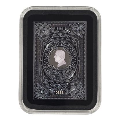Picture of 2026 PAMP Queen of Spades Shaped 1 Oz Silver Coin Serial #888