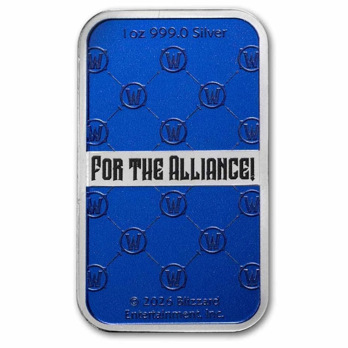 Picture of World Of Warcraft Glory to the Alliance 1 oz Colorized Silver Bar - In TEP 
