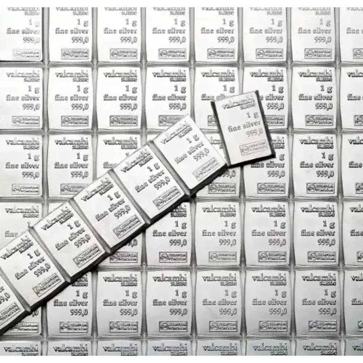 Picture of Valcambi Suisse 10 x 1 Gram Silver Bars from CombiBar – No Assay