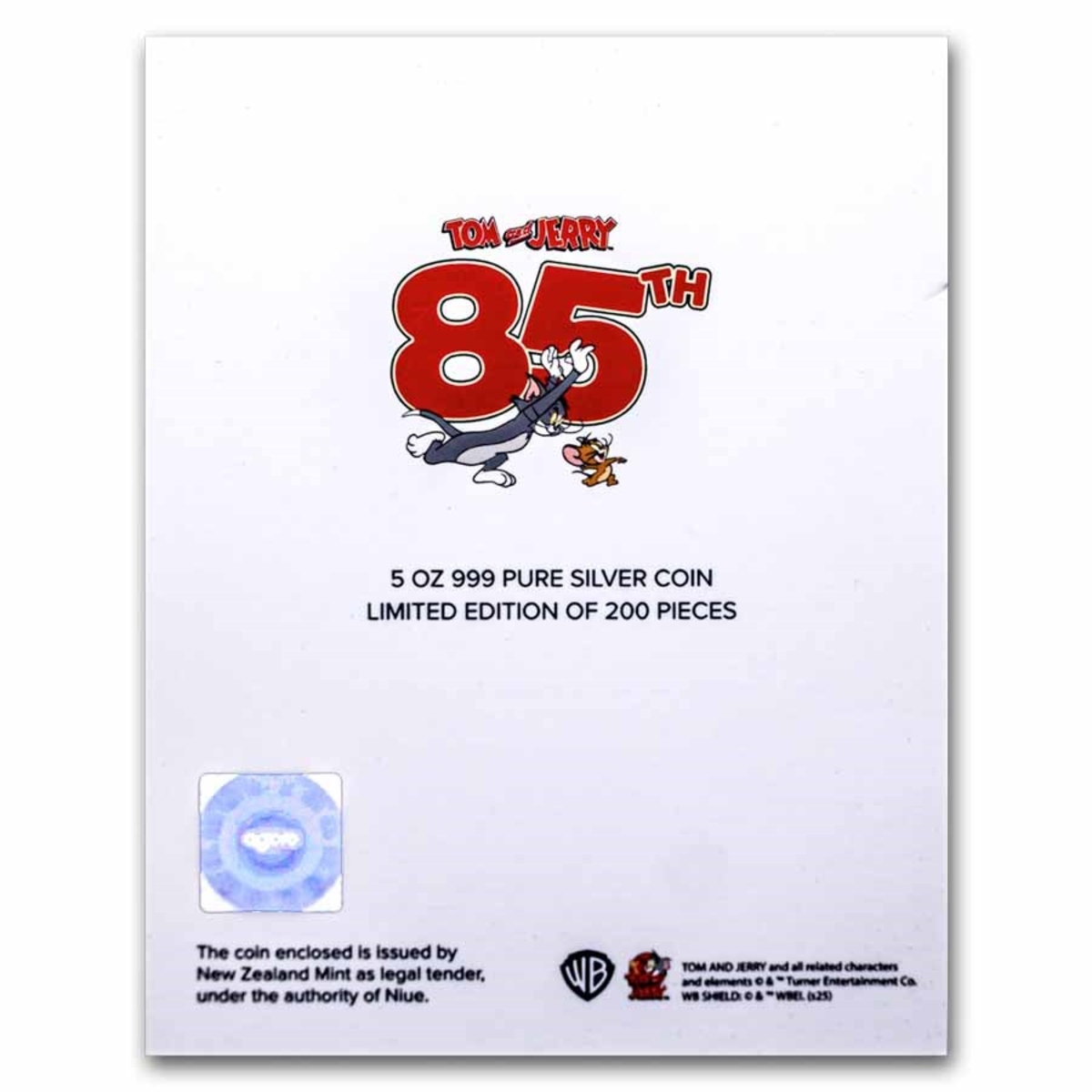 Picture of 2025 Niue Tom & Jerry 85th Anniversary 5 oz .999 Fine Silver Coin 