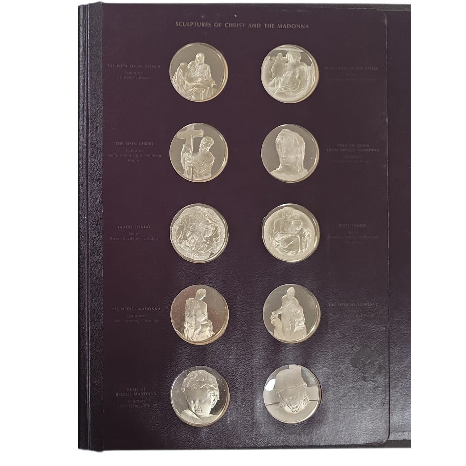 Picture of Franklin Mint The Genius of Michelangelo Complete 60 Sterling Silver Medal Set