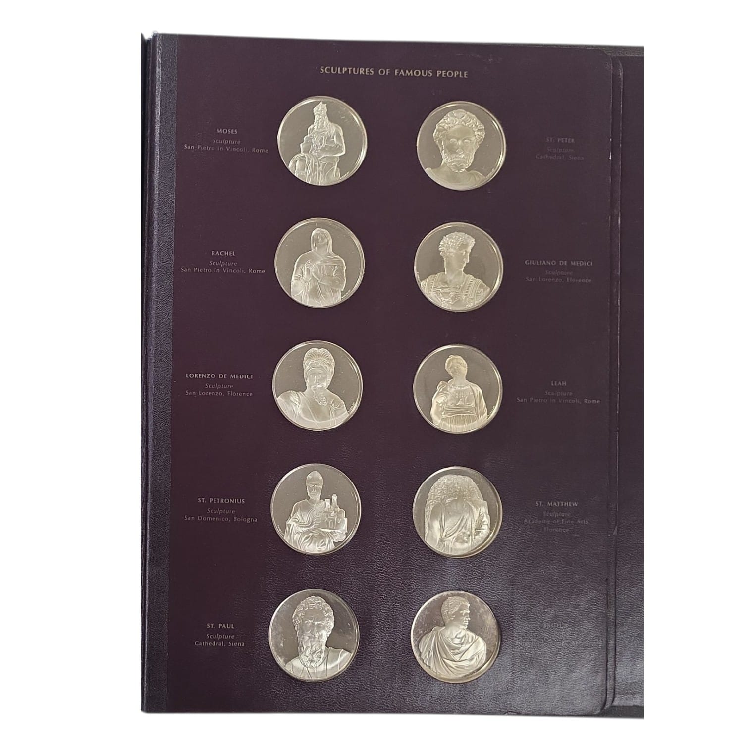 Picture of Franklin Mint The Genius of Michelangelo Complete 60 Sterling Silver Medal Set