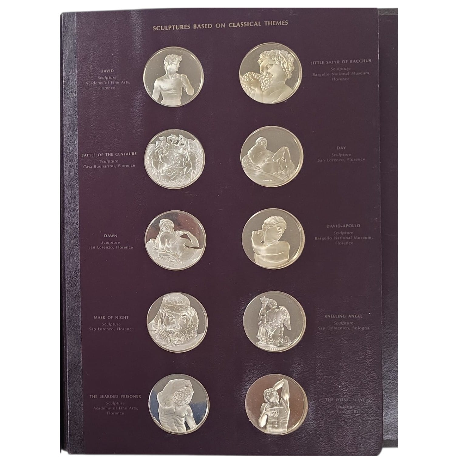 Picture of Franklin Mint The Genius of Michelangelo Complete 60 Sterling Silver Medal Set