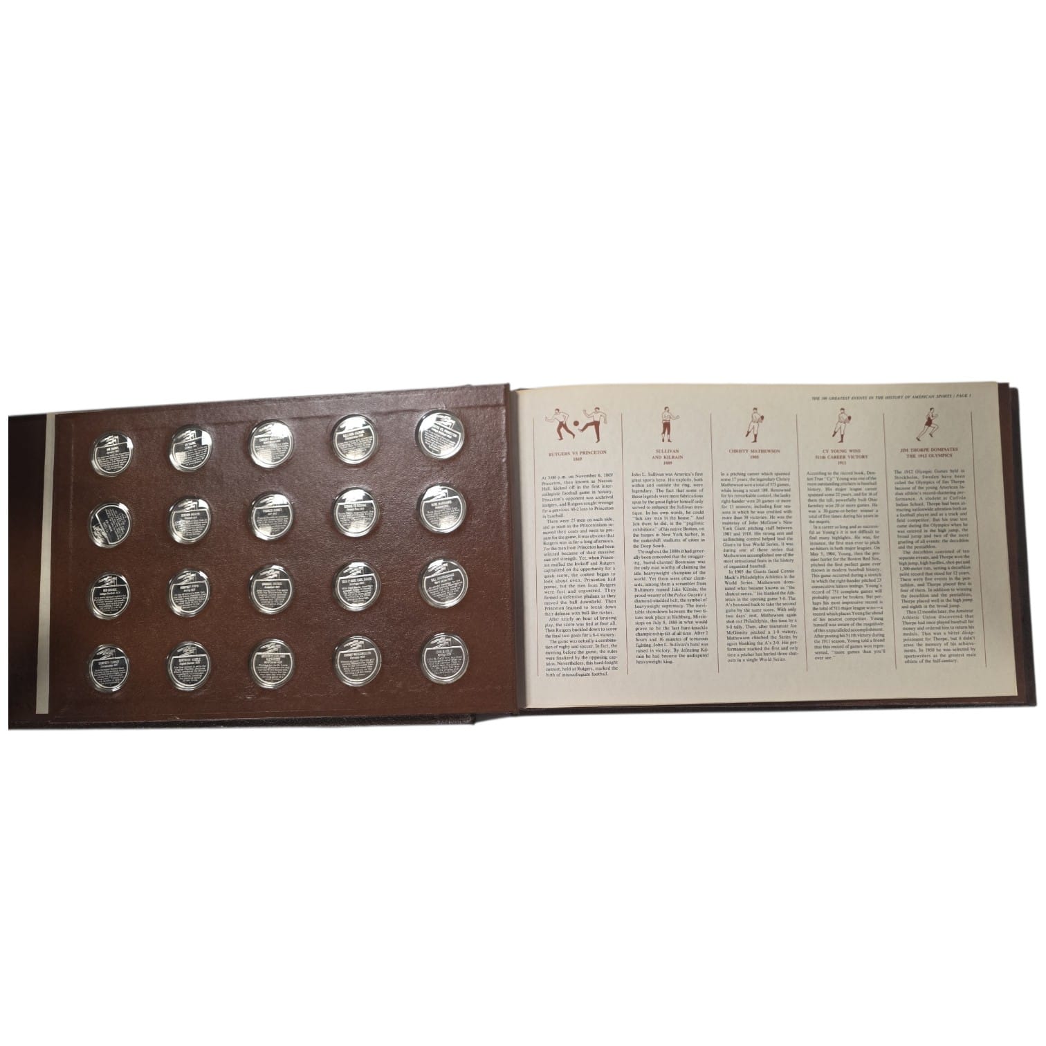 Picture of 1977 Franklin Mint 100 Greatest Events American Sports 98 Sterling Silver Coins
